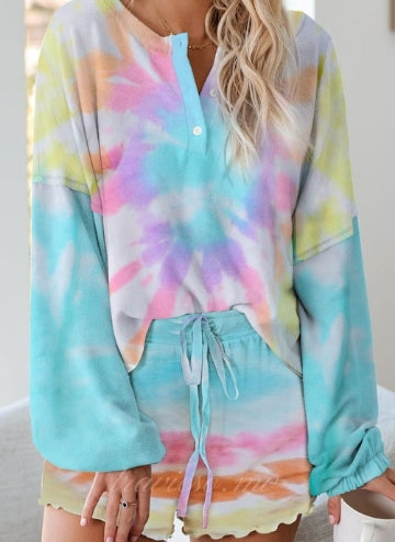 Turquoise Tie Dye Lounge Set