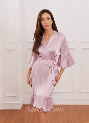 Mauve Ruffle Robe