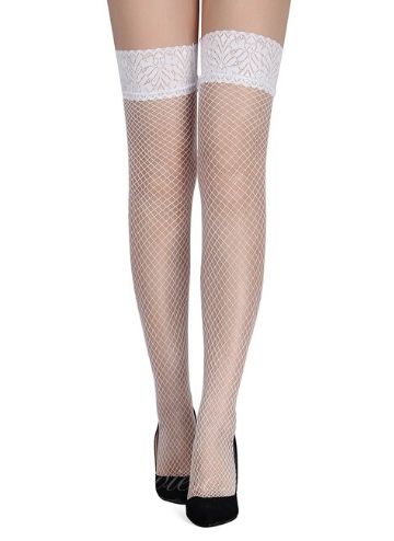 White Fishnet Stocking