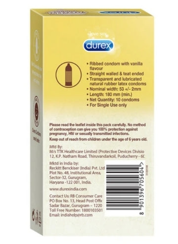 Durex Vanilla Popsicle flavored condoms - 10 Pcs