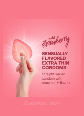 Durex Extra Thin Strawberry Flavored - 10 Condoms