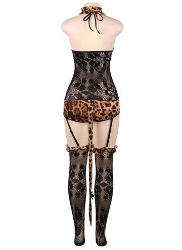 Uniform Temptation Sexy Leopard Lingerie