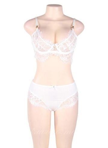 White Lace Temptation 2pcs Bralette