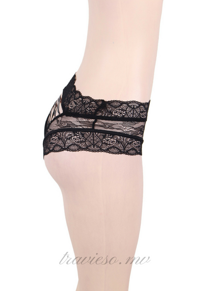 Sexy High Waist Lace Strappy Panty - travieso.mv