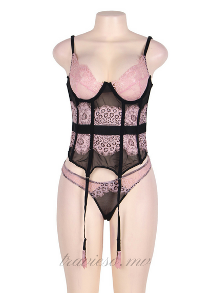 Sexy Lace Corset with stocking - travieso.mv