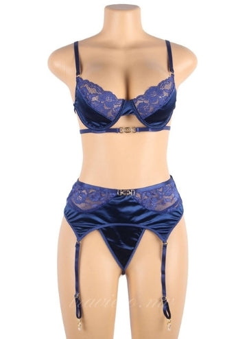 Delicate Bra And Garter Panty Set