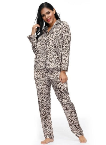 Leopard Long Sleeve Pajamas Set