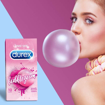 Durex Bubblegum Flavored Condoms 10 Pcs